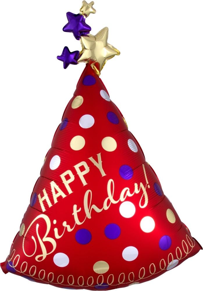 36" Red Satin Party Hat