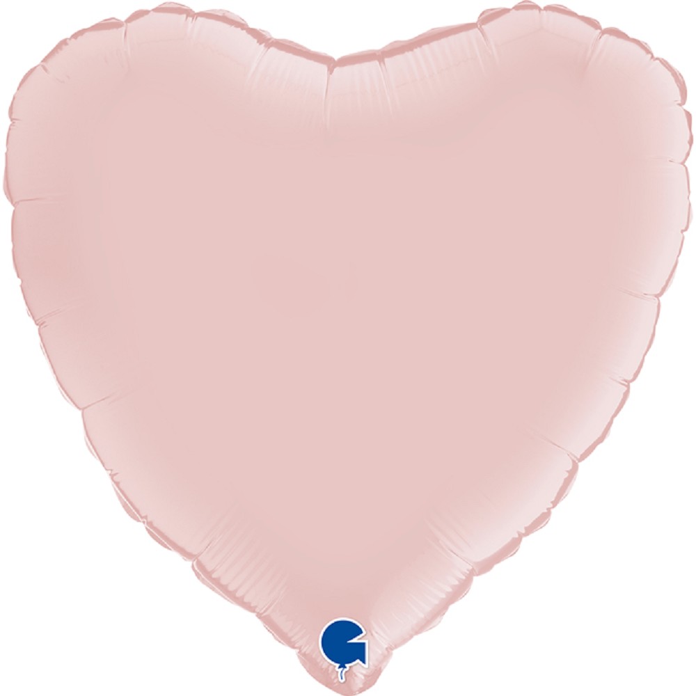 18" Herz Satin Pastel Pink (unverpackt)