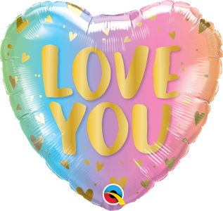 18" Herz Pastell "Love you"