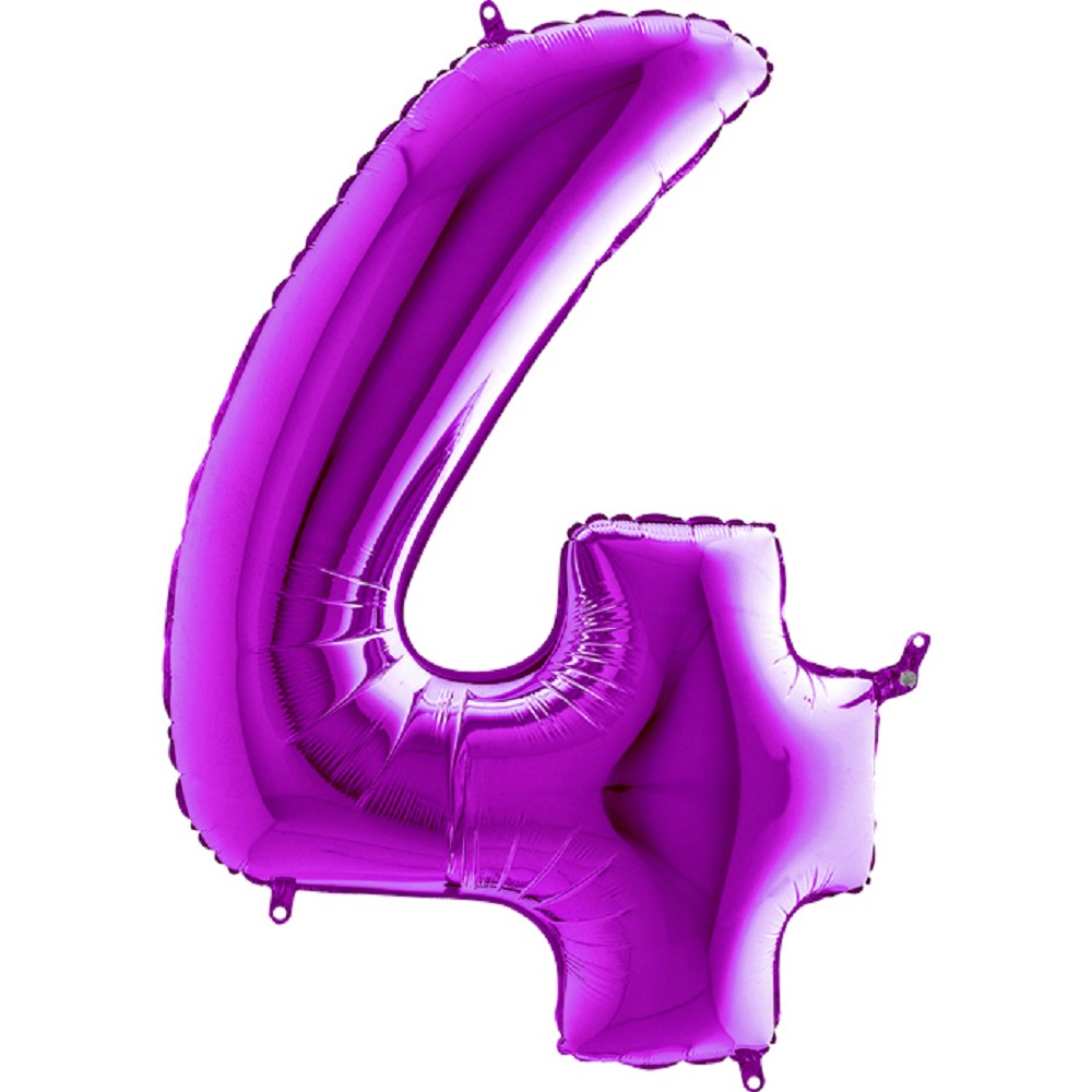 40" Foilballoon Number "4" Purple