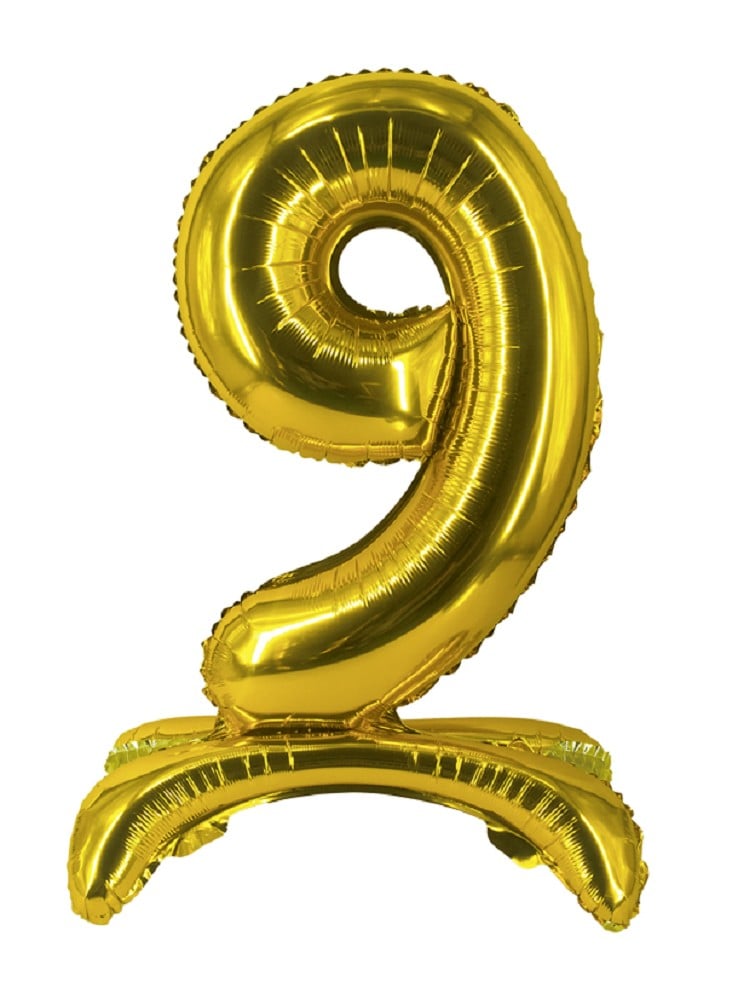 32" Stand Up Balloon "9" Gold
