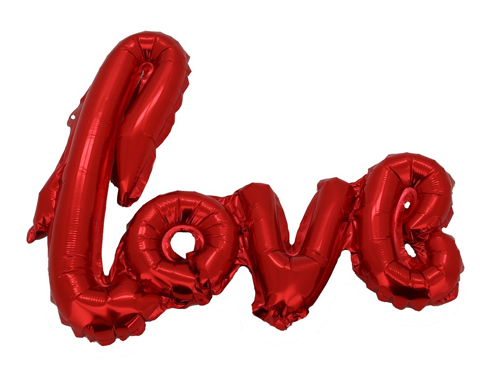 22" Schriftzug "Love" rot (mit Ventil)