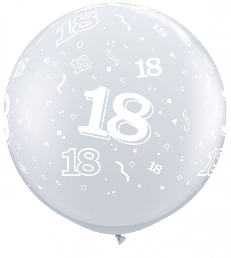 3' Riesenballon Zahl "18" around