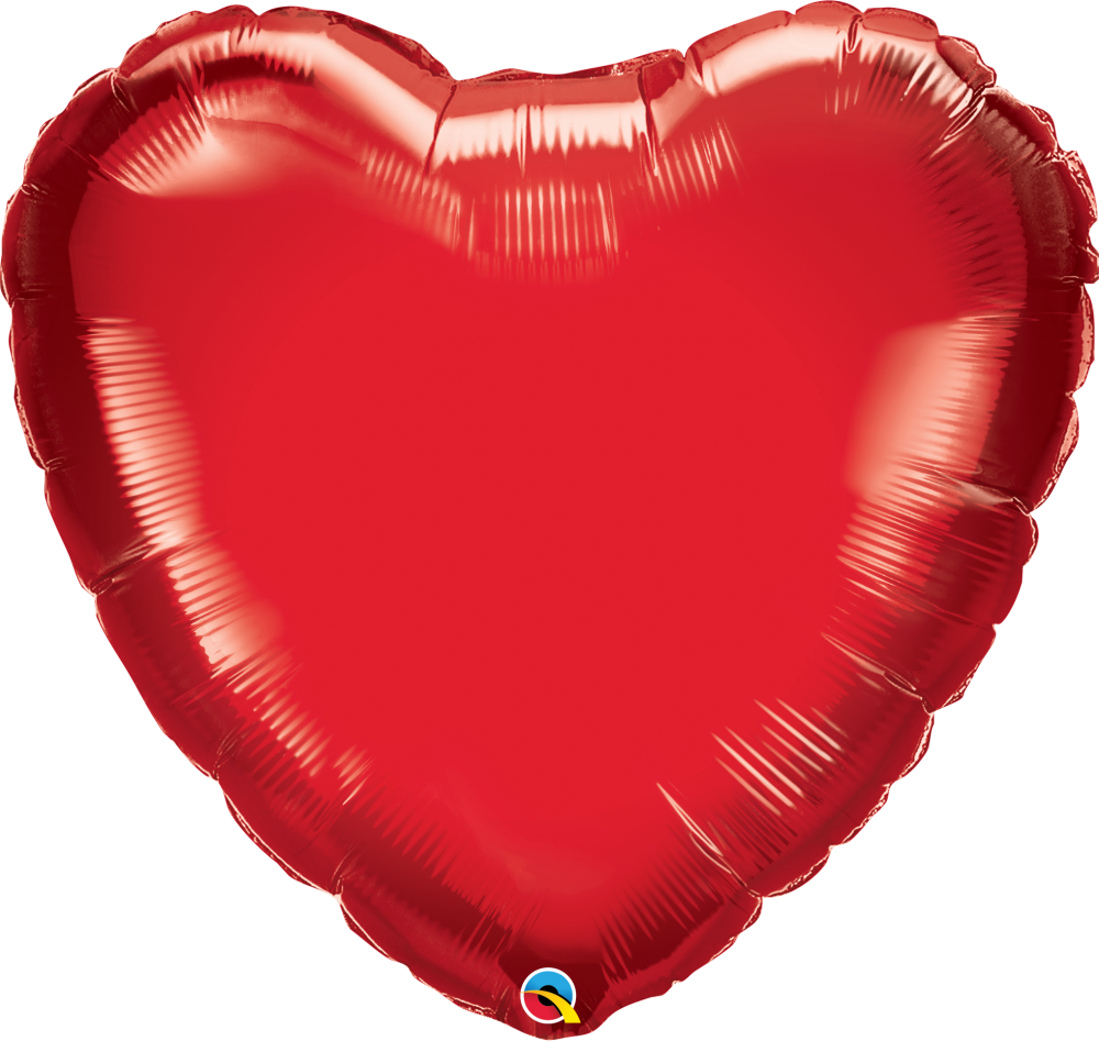 36" Heart Ruby Red (5 Stück)