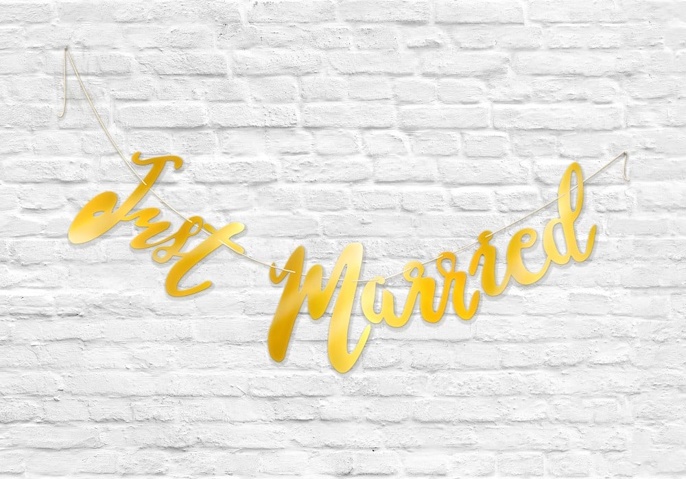Just Married Girlande Gold