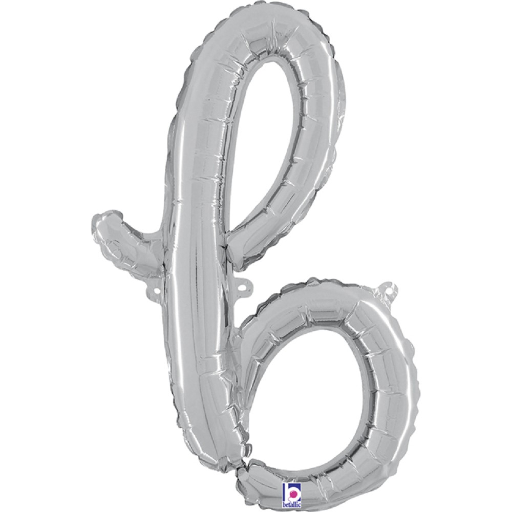 14" - 24"  Folienbuchstabe "b" Script Silver