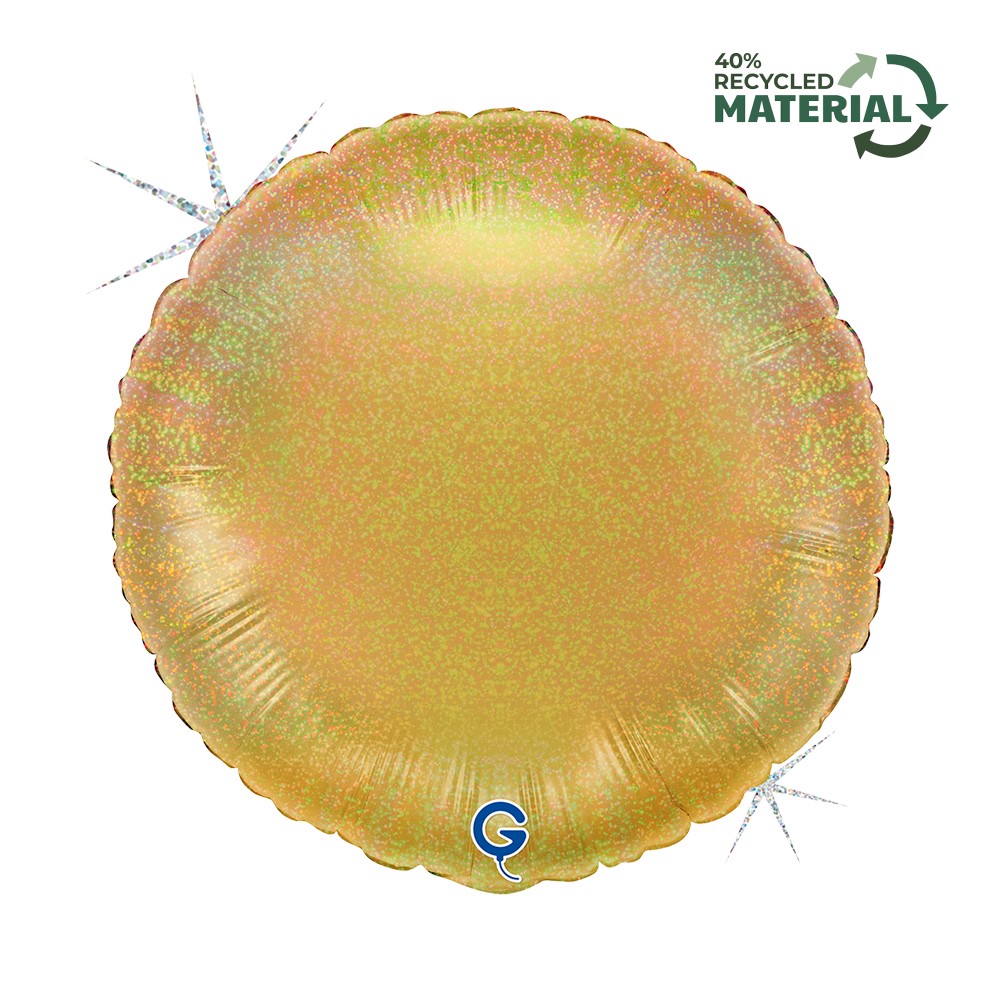36" Rund  Glitter Holographic Gold (unverpackt)