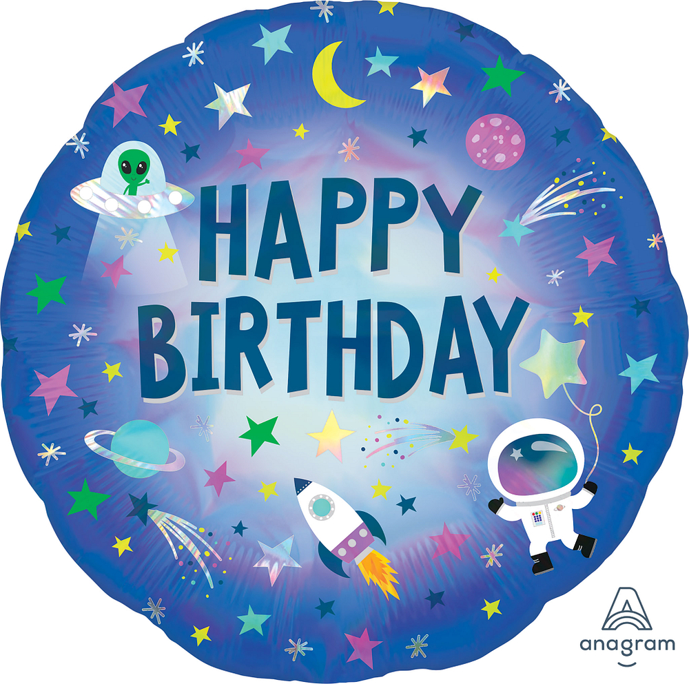 18" Happy Birthday Outer Space