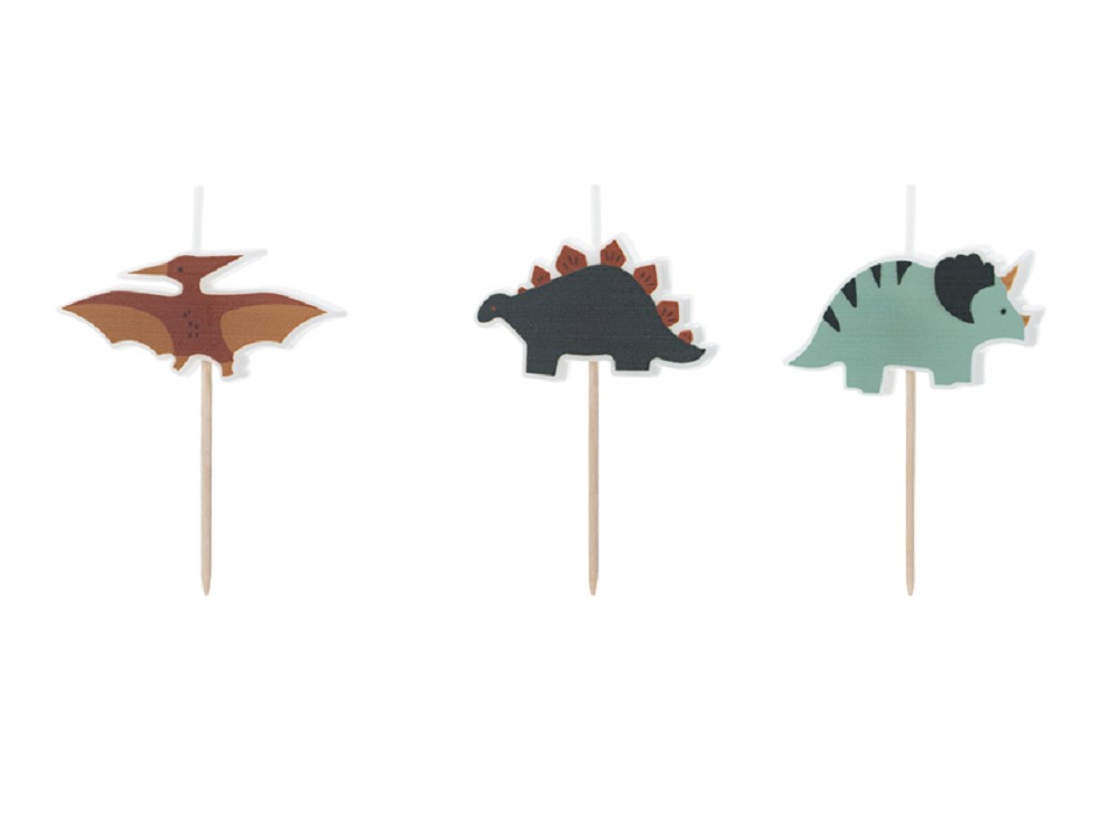 Geburtstagskerzen - Dino Fun Coll. - 3cm - 3 Stk.
