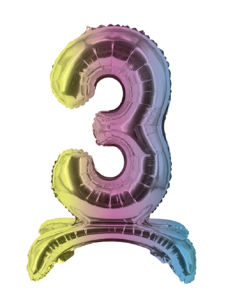 32" Stand Up Balloon "3" Colourful