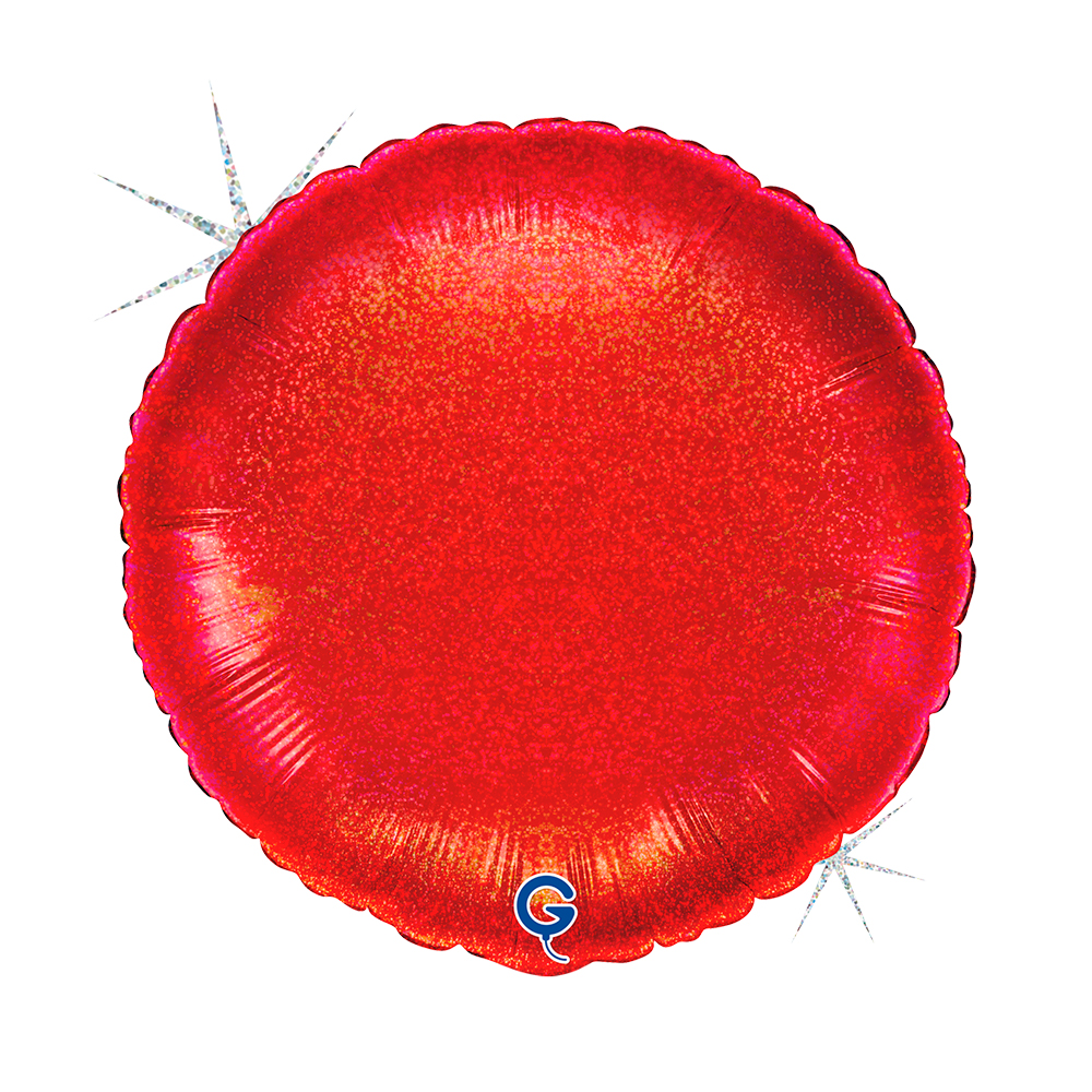 36" Rund  Glitter Holographic Red (unverpackt)