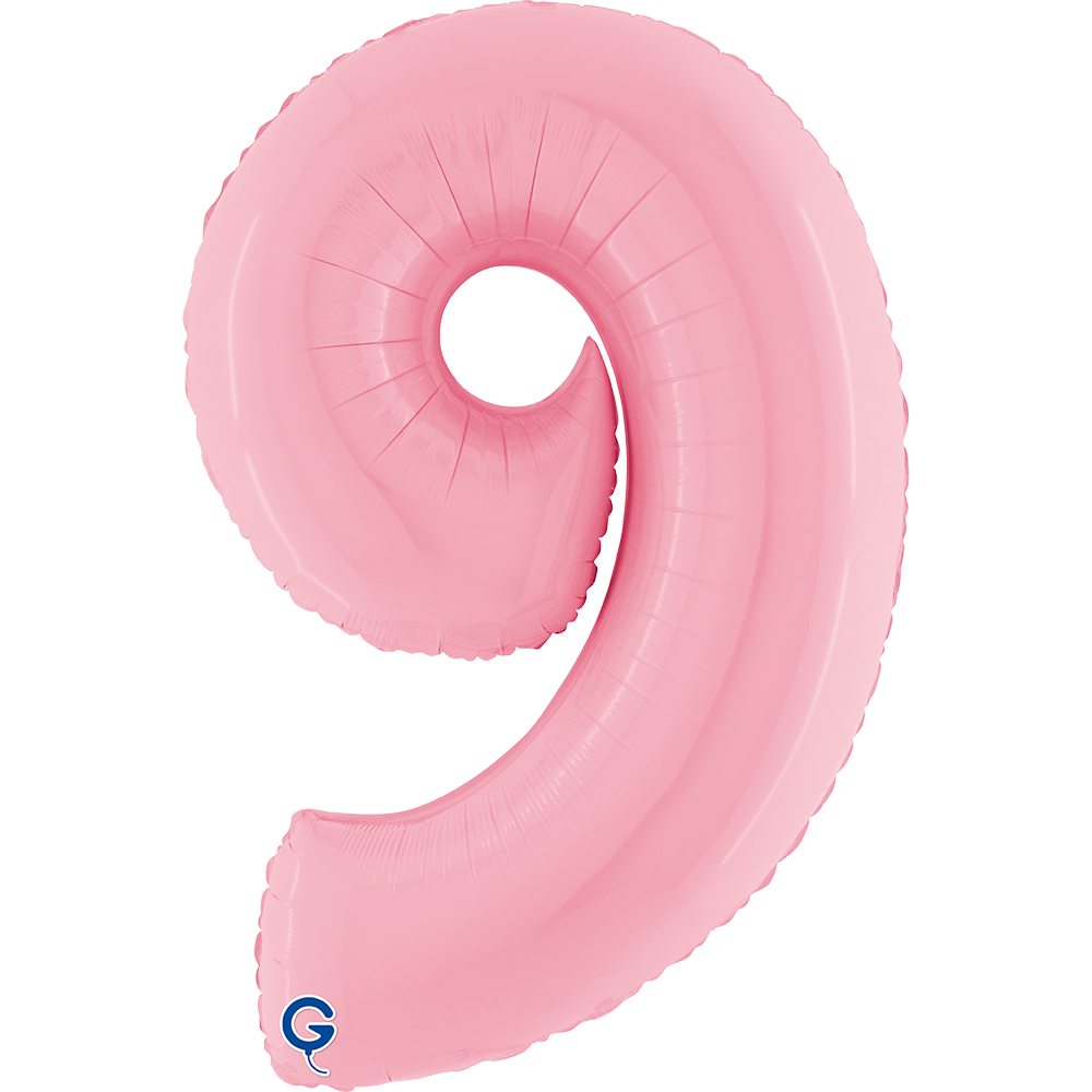 40" Folienzahl "9" Pastel Pink