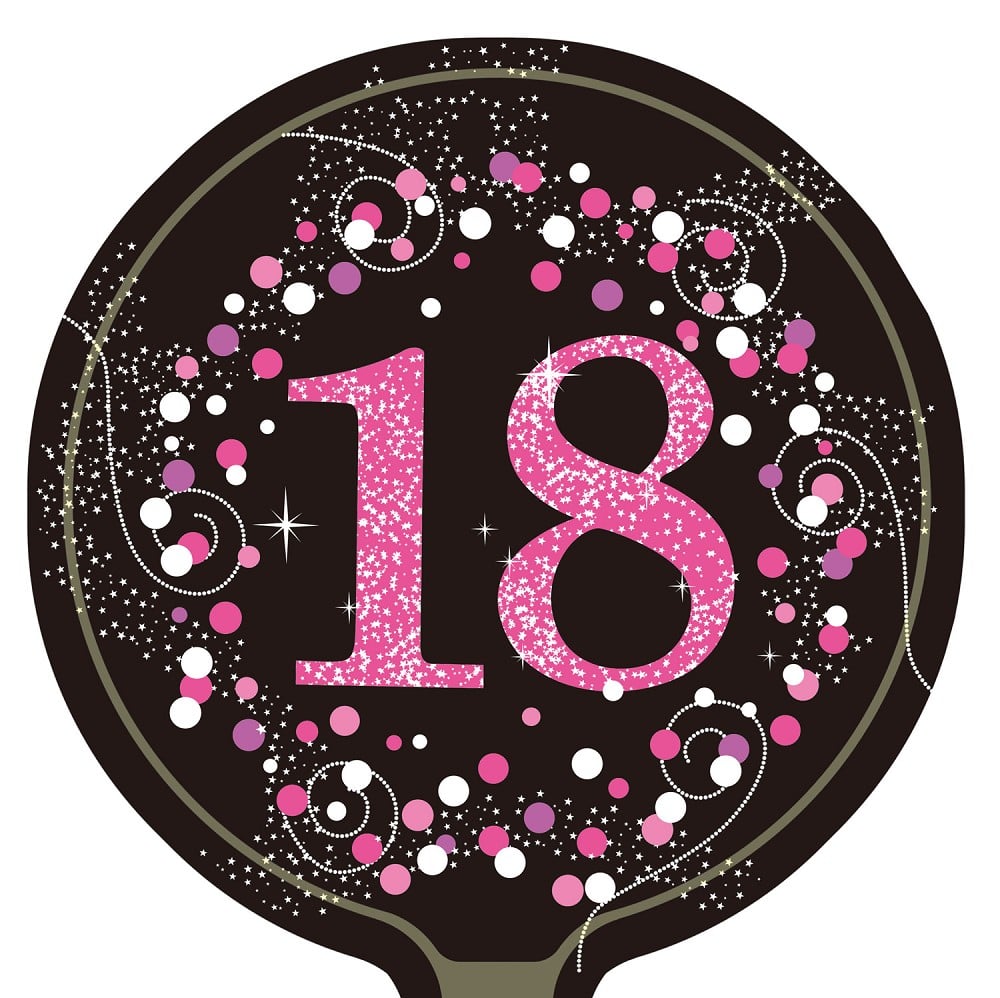 9" Rund "18" Holo pink (mit Ventil, für Luftfüllung)