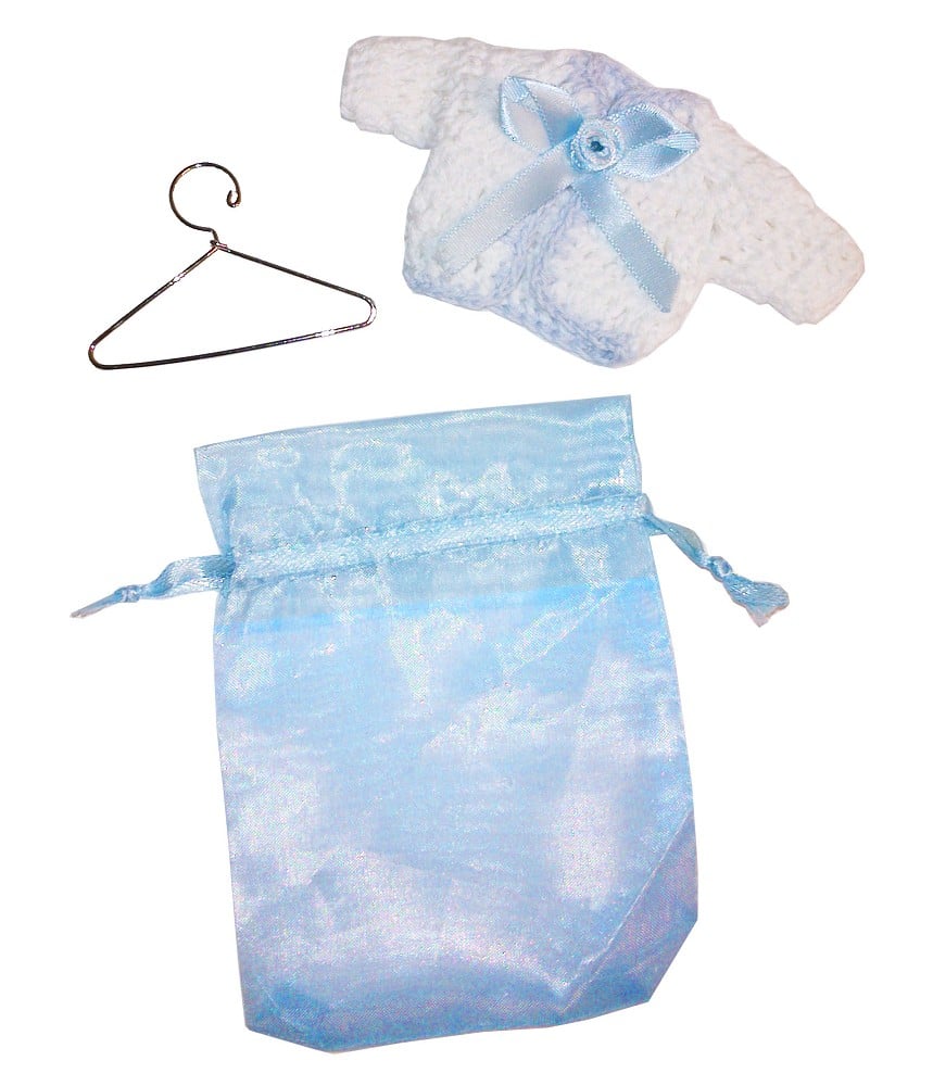 Baby Häkeljacke hellblau mit Organgasäckchen