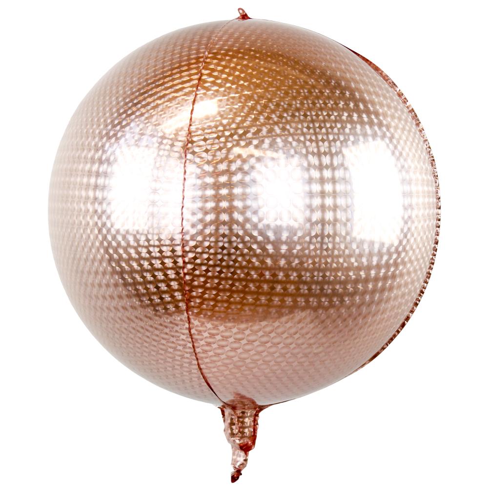 15" Deko-Kugel Holo Rose Gold (mit Ventil)