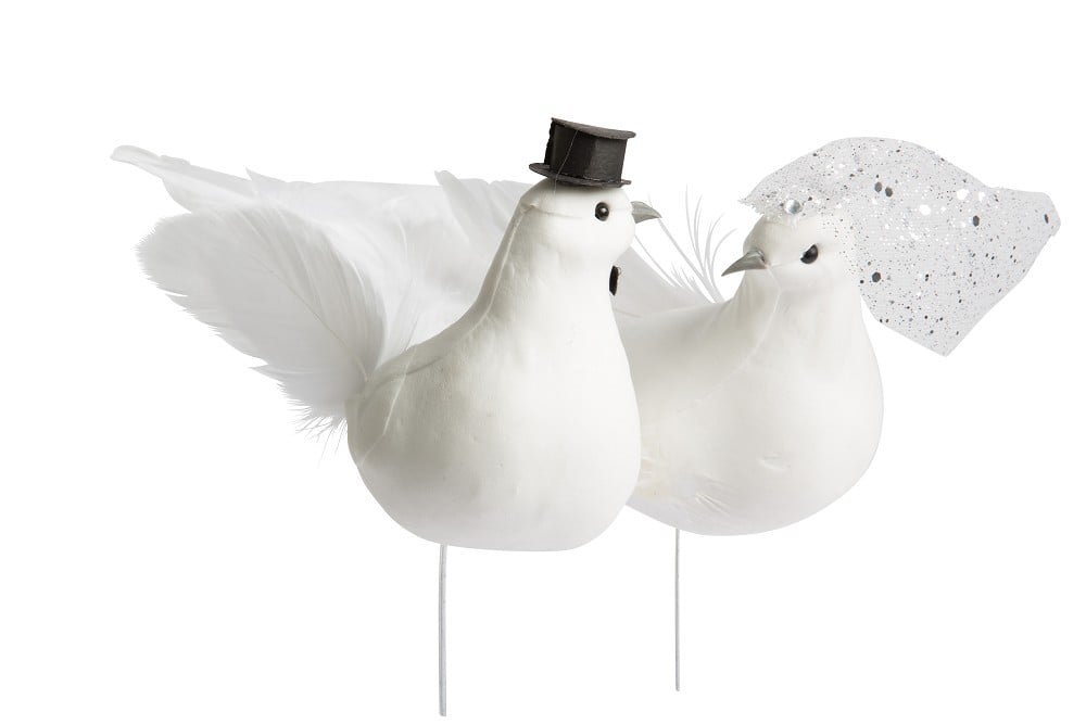 Taubenpaar mit silber