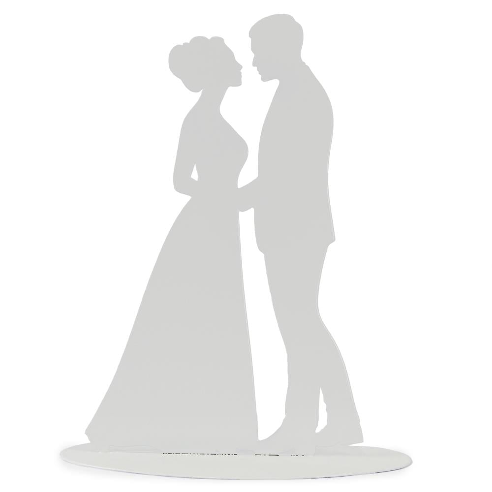 Metall Brautpaar Hochzeit weiß
