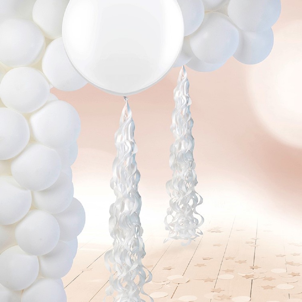 Spiral-Tassel Balloon tail white