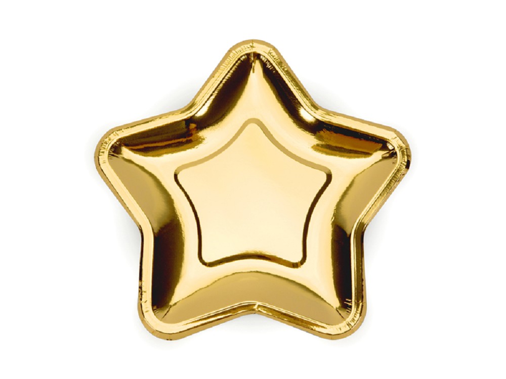 Teller - Stern - gold - 18cm - 6 Stk.