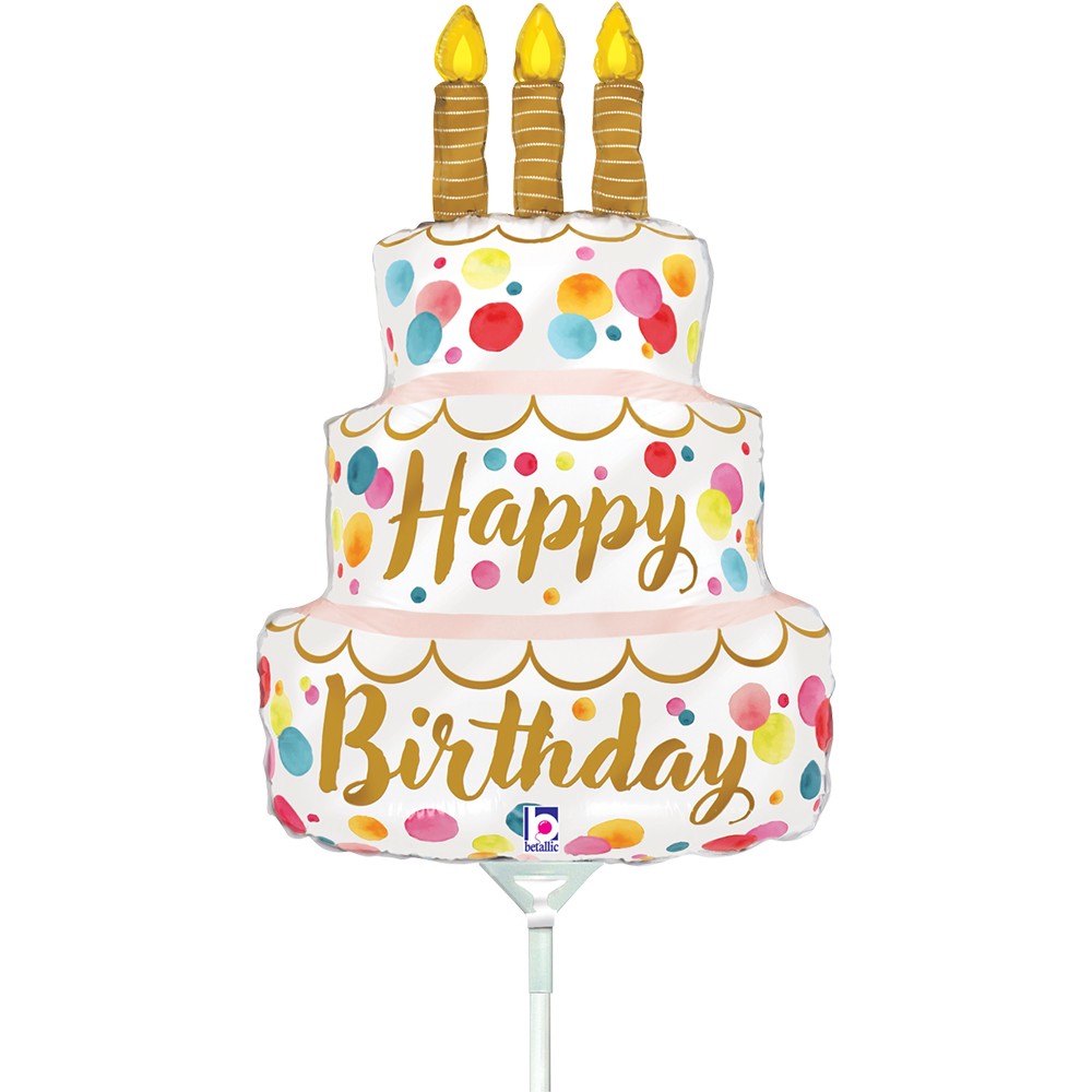 14" Satin Birthday Pink Cake (ohne Ventil, zum Selbstverschw