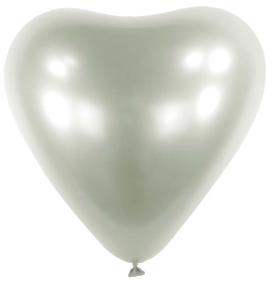 12" Heart Satin Luxe Platinum (50 Stück)