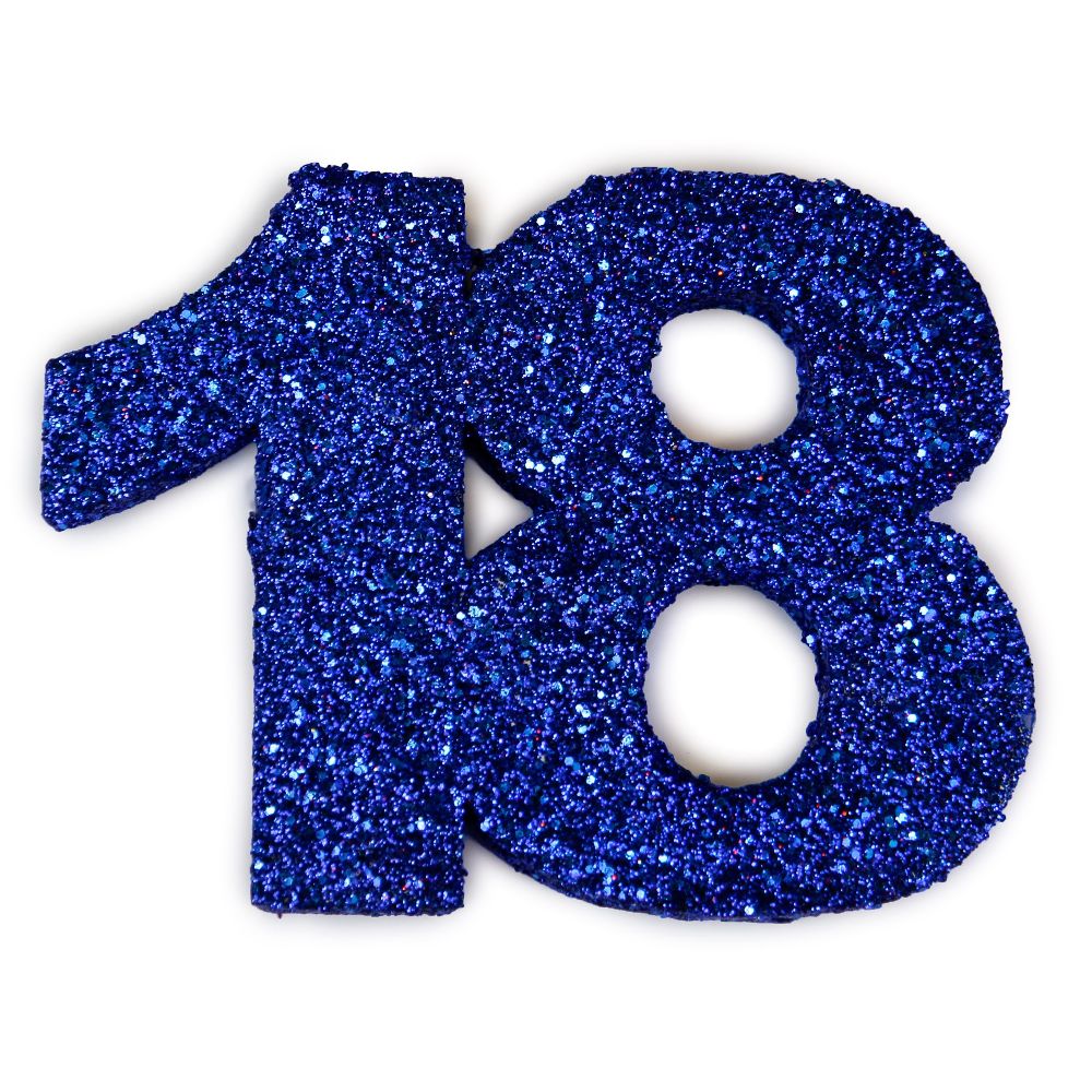 Decorative Mica Number "18" (10cm)