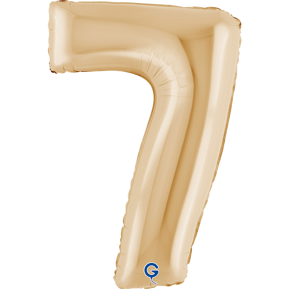 40" Foil Number"7" White Gold