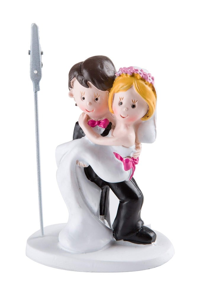 Polyresinfigur Hochzeitspaar Braut auf Arm Clip