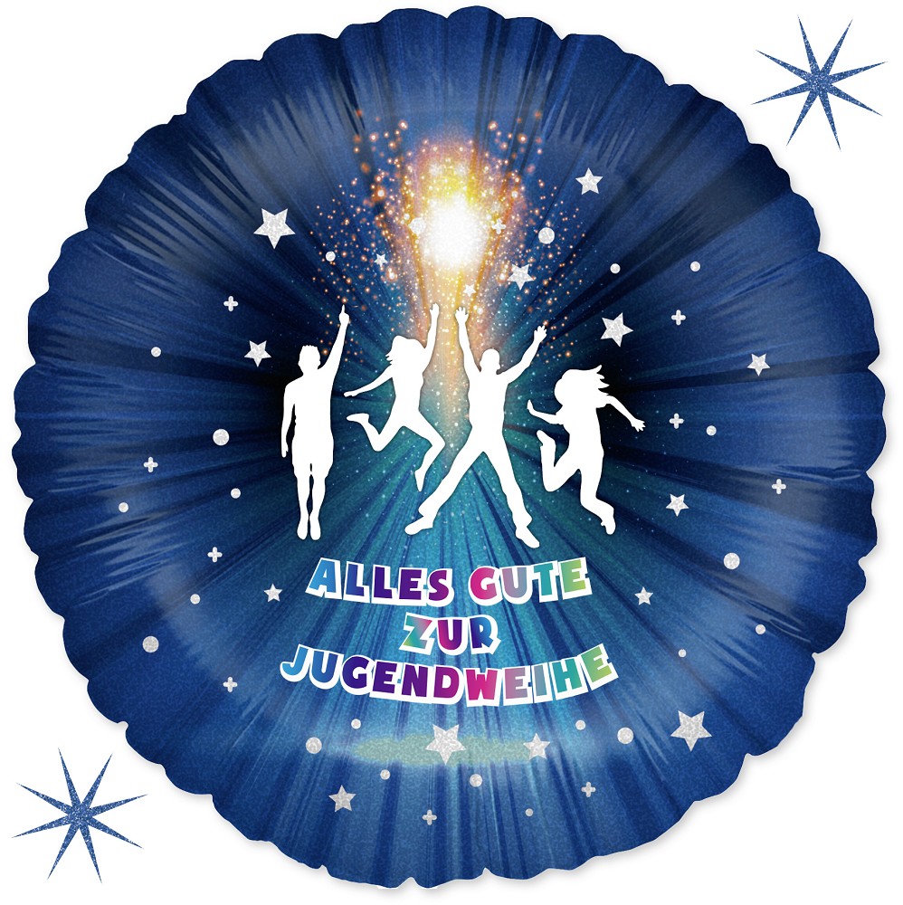 18" Alles Gute zur Jugendweihe (Glitter-Holografie)