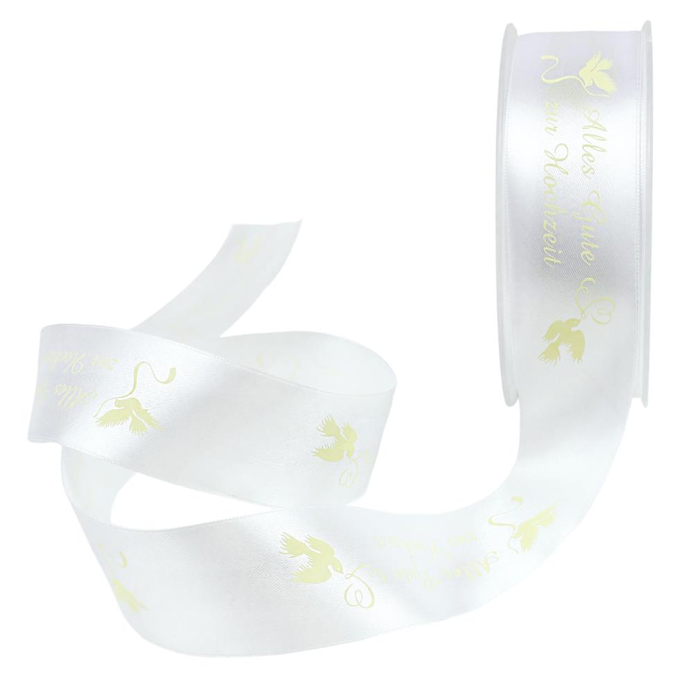 Schleifenband Alles Gute zur Hochzeit Creme