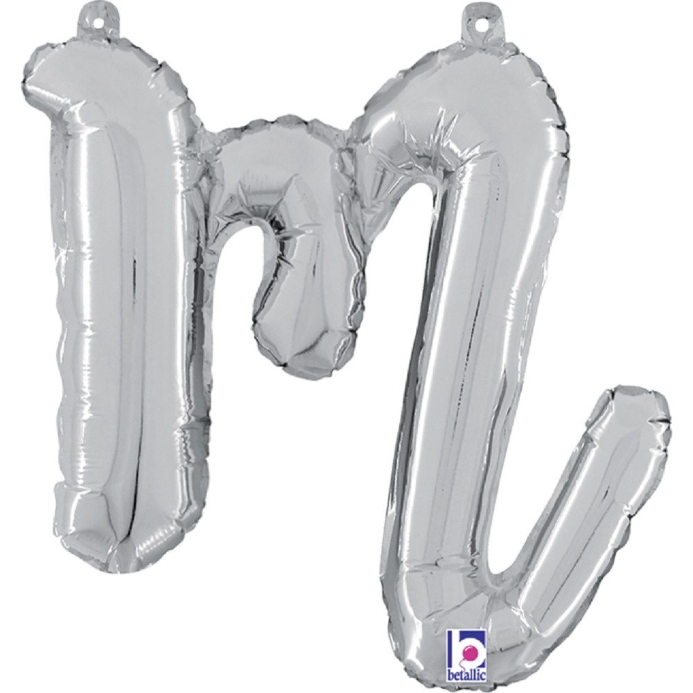14" - 24"  Folienbuchstabe "m" Script Silver