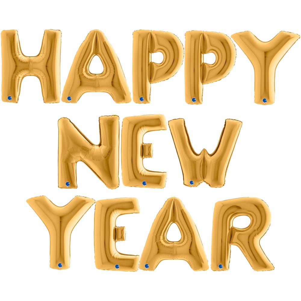 40" Folienbuchstabenset "Happy New Year"  Gold