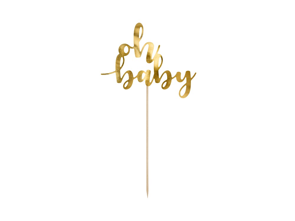 Cake Topper - Oh baby - gold - 25cm - 1 Stk.
