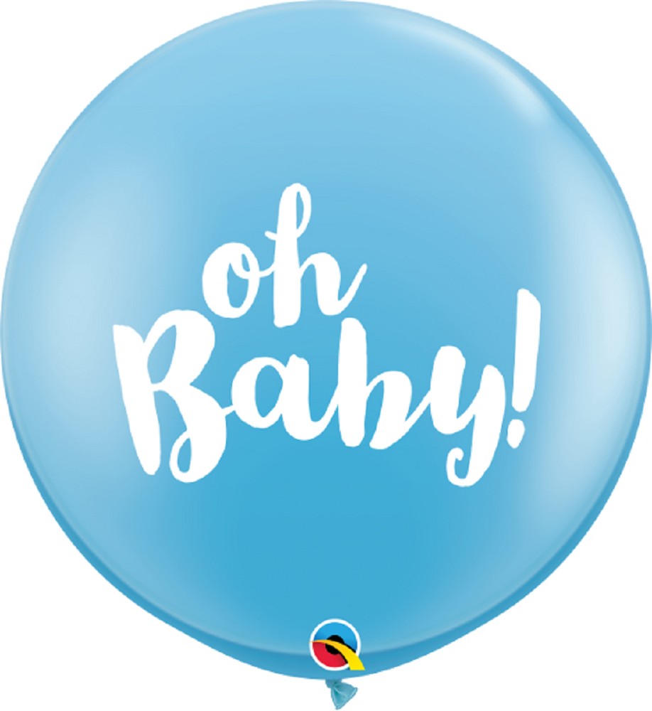 3' Riesenballon Oh Baby! Pale Blue