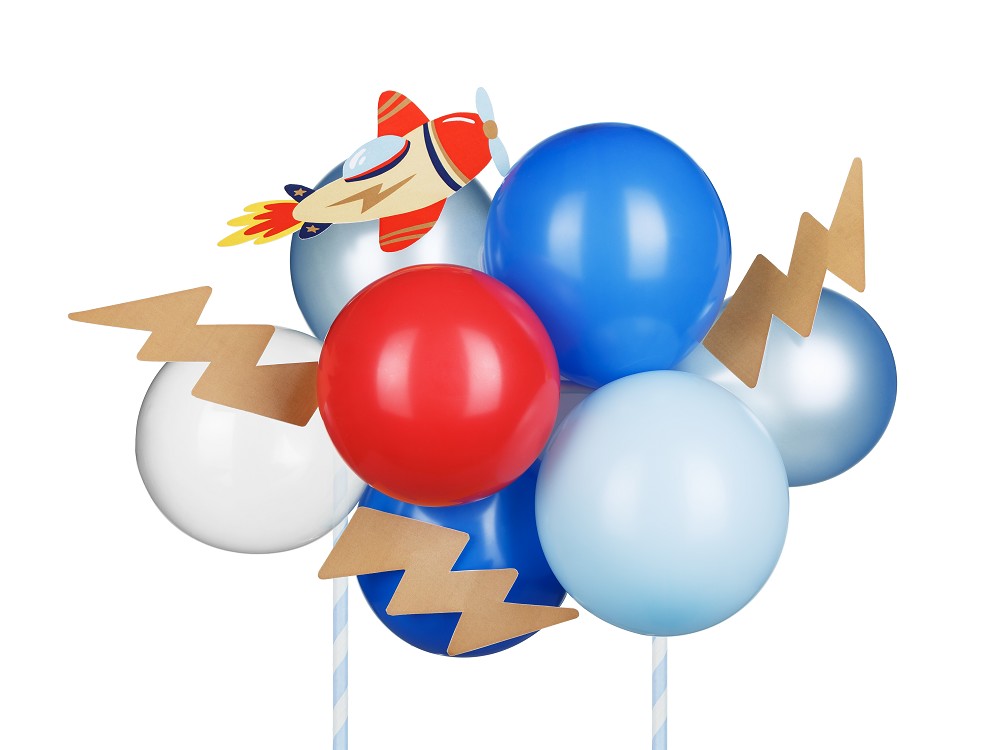 Cake Topper - Set mit Latexballons - Plane Coll. - 1 Set