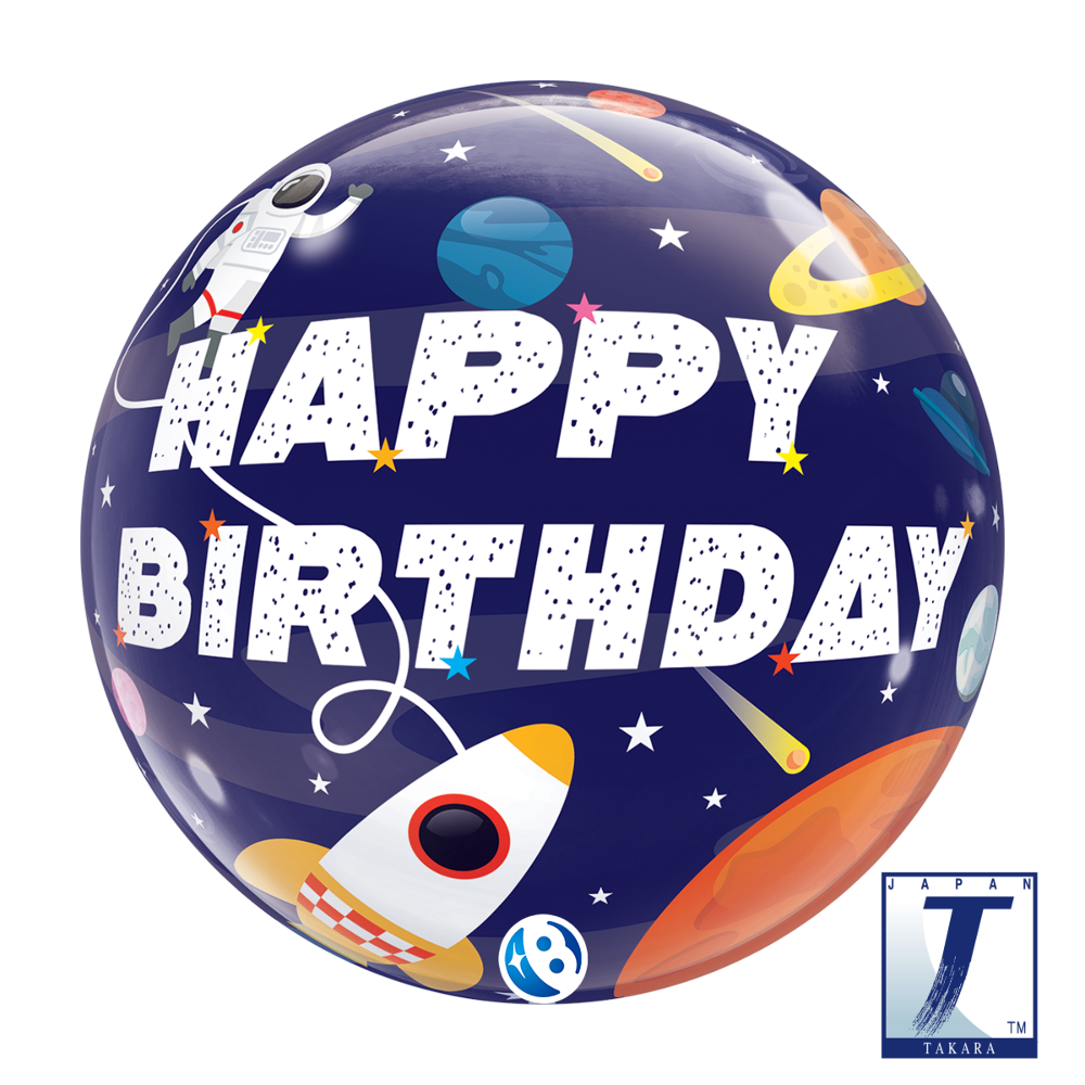22" Single Bubble Birthday Outer Space