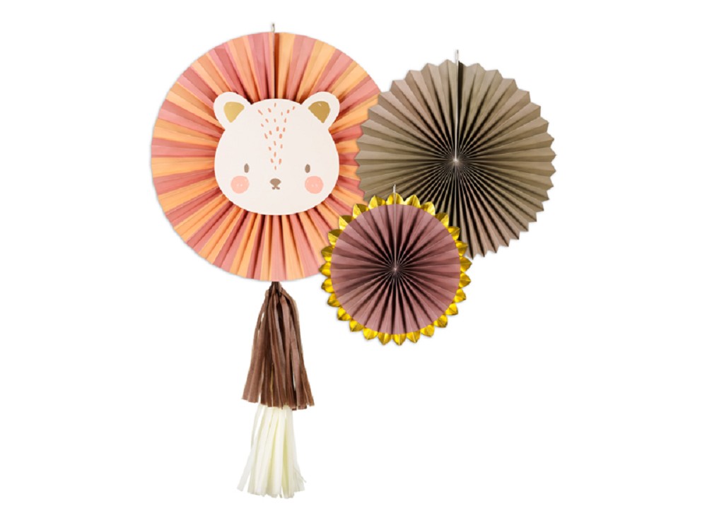 Dekorative Rosetten - Safari Coll. - 26-43cm - 3 Stk.