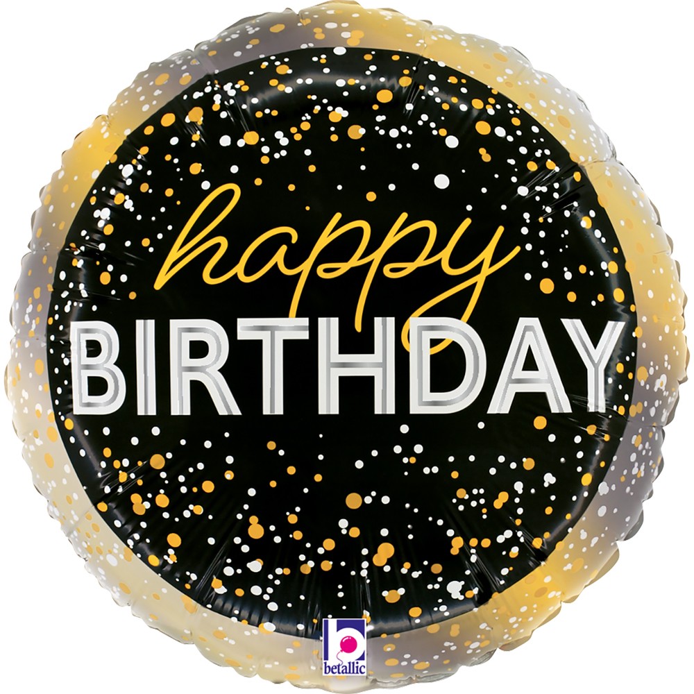 9" Metallic Birthday Party (ohne Ventil, zum Selbstverschwei