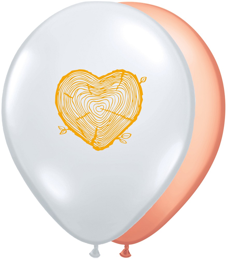 11" Wooden heart Rose gold (Retail Pack)