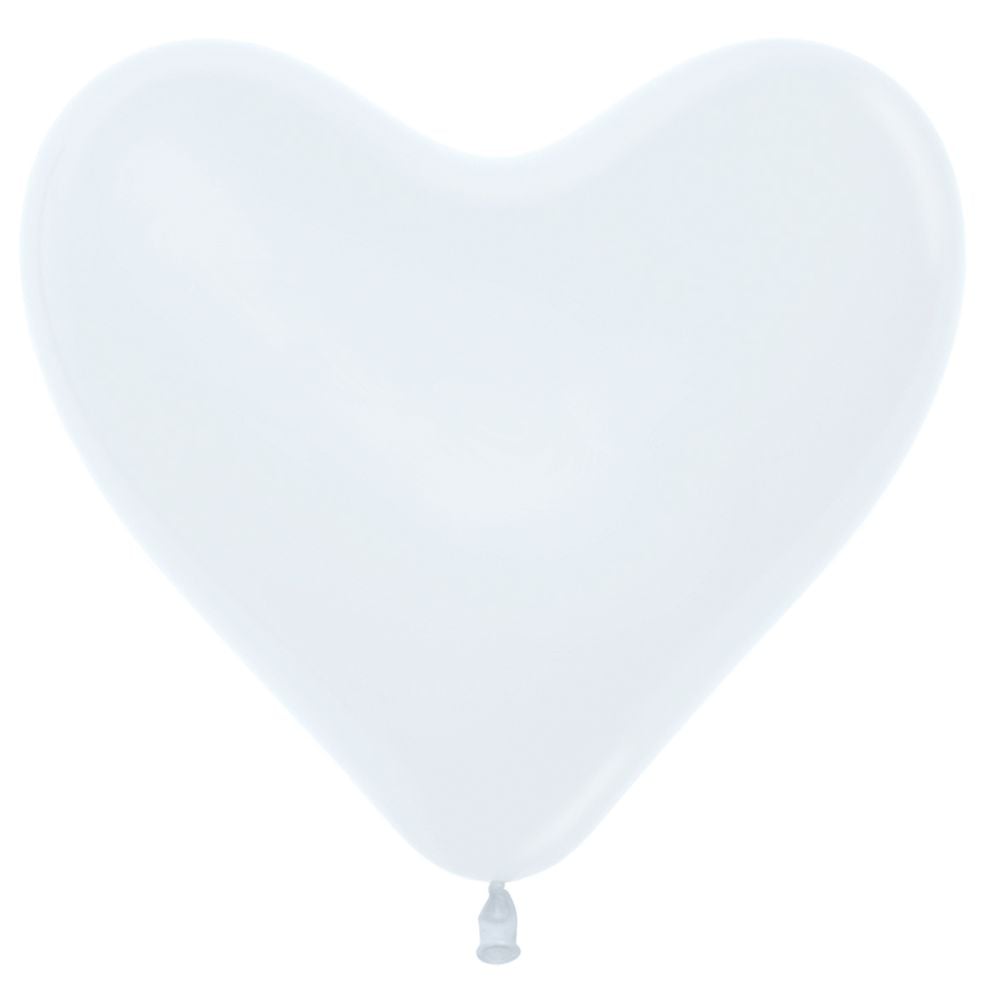 12" Heart - White (50 Stück)