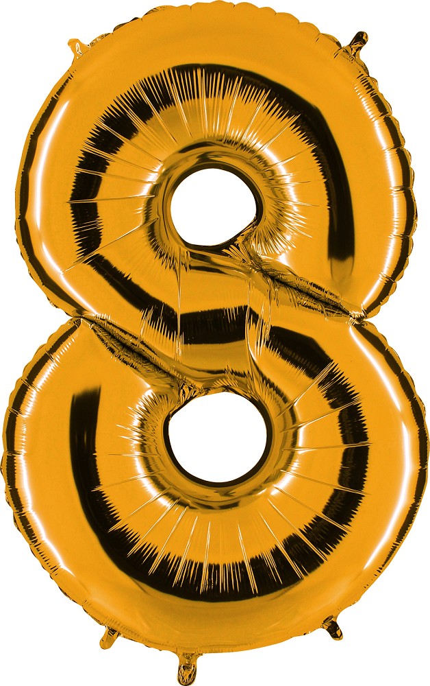 40" Foilballoon Number "8" Gold (Old Gold)