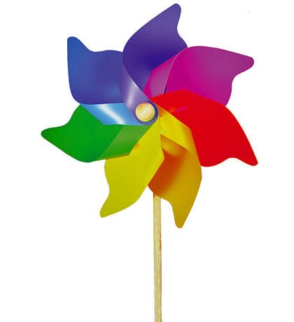 Windrad Regenbogen (Holzstab 88 cm)