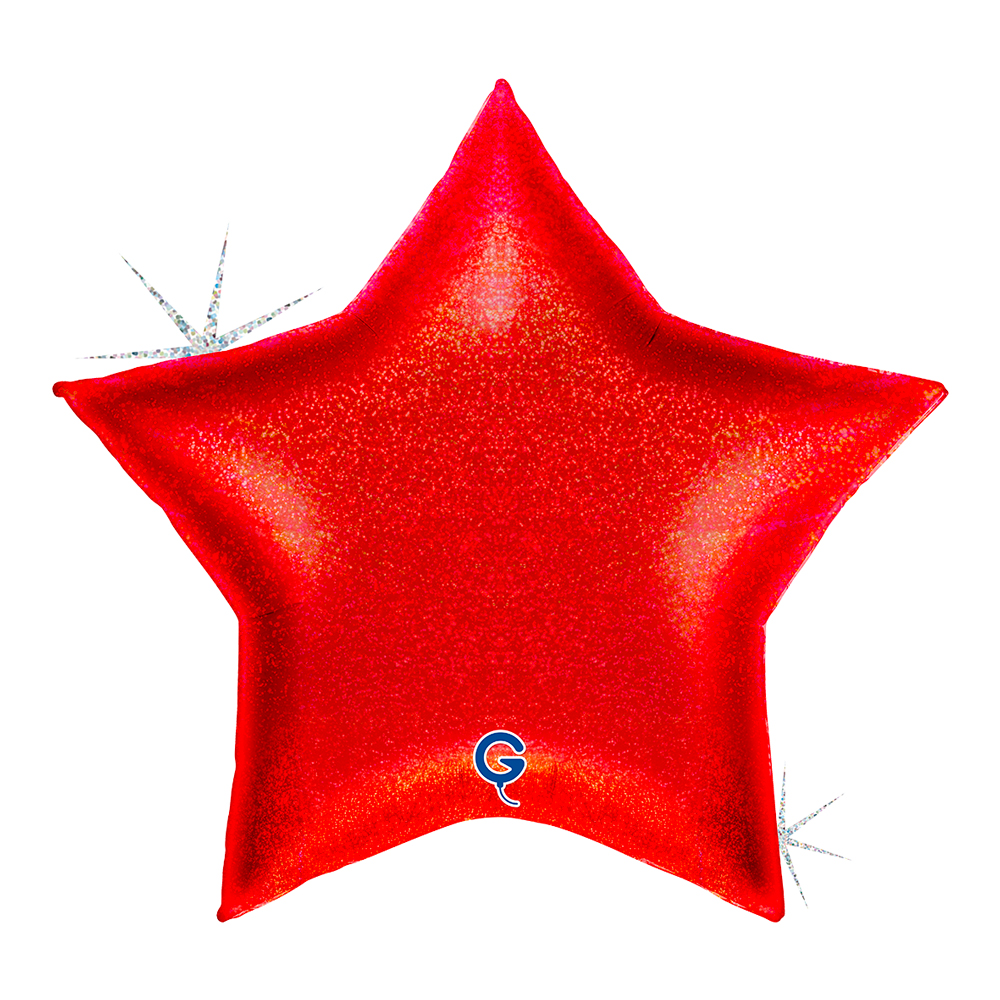 36" Stern Glitter Holographic Red (unverpackt)