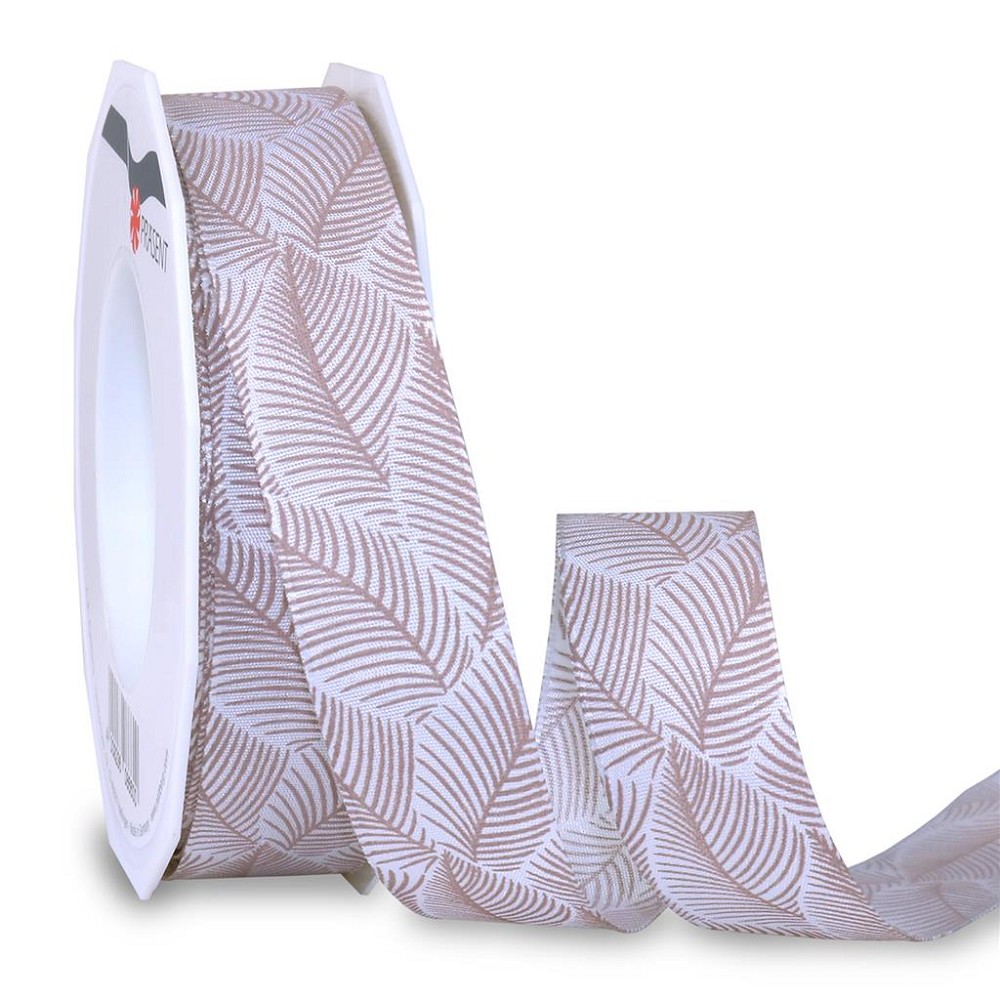 Stoffband mit Drahtkante 25mm Nizza Sandstein (20m)