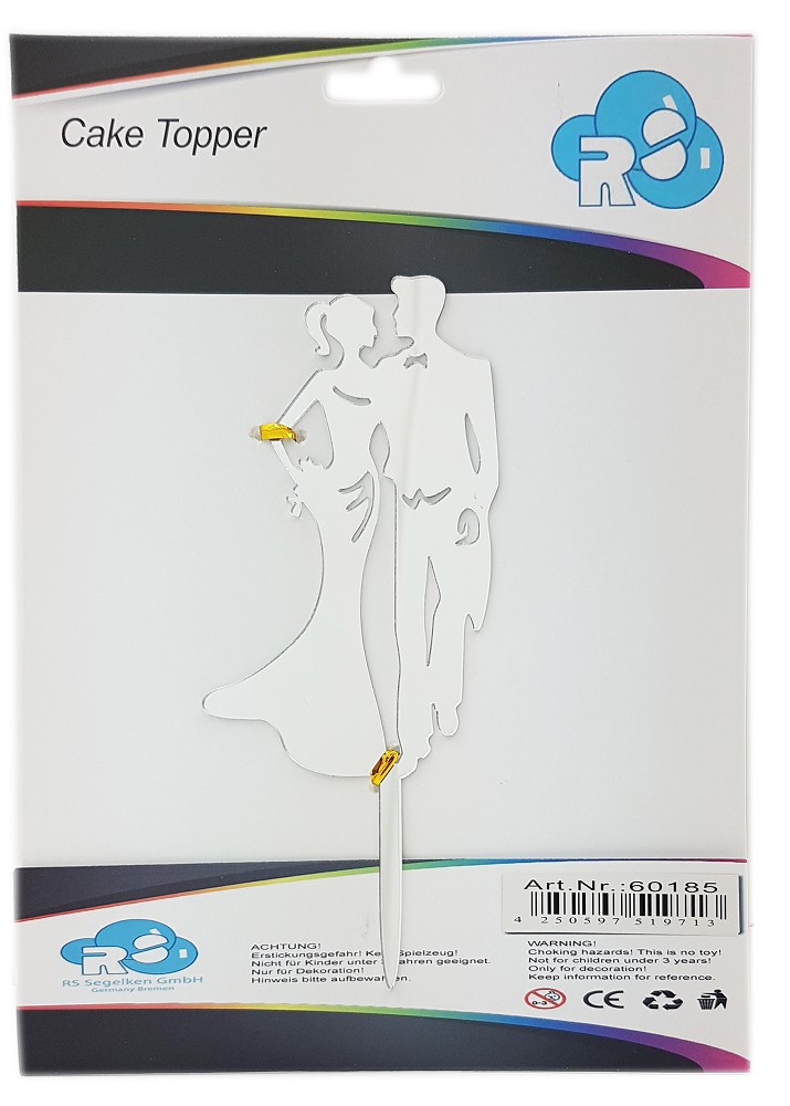 Cake Topper Brautpaar silber