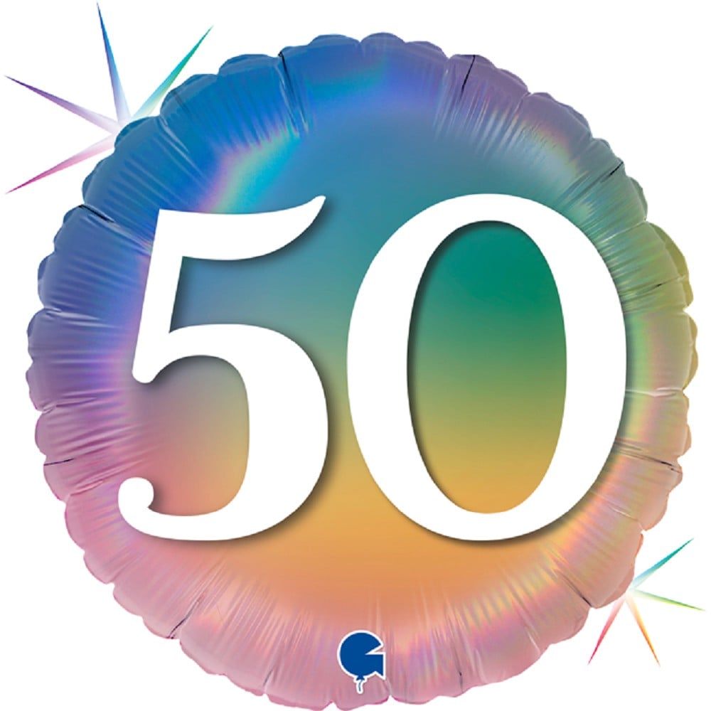 18" Happy 50 Colourful Rainbow
