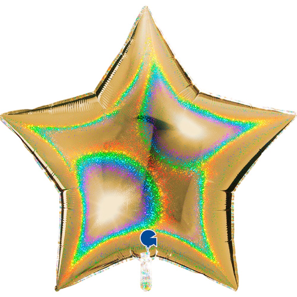 36" Stern Glitter Holographic Gold (unverpackt)