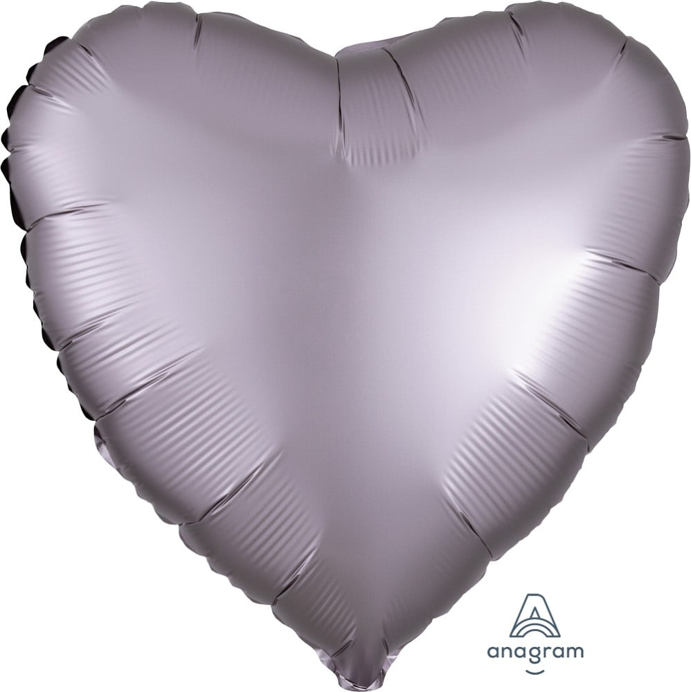 17" Heart Satin Greige - grau/beige (lose Ware, unverpackt)