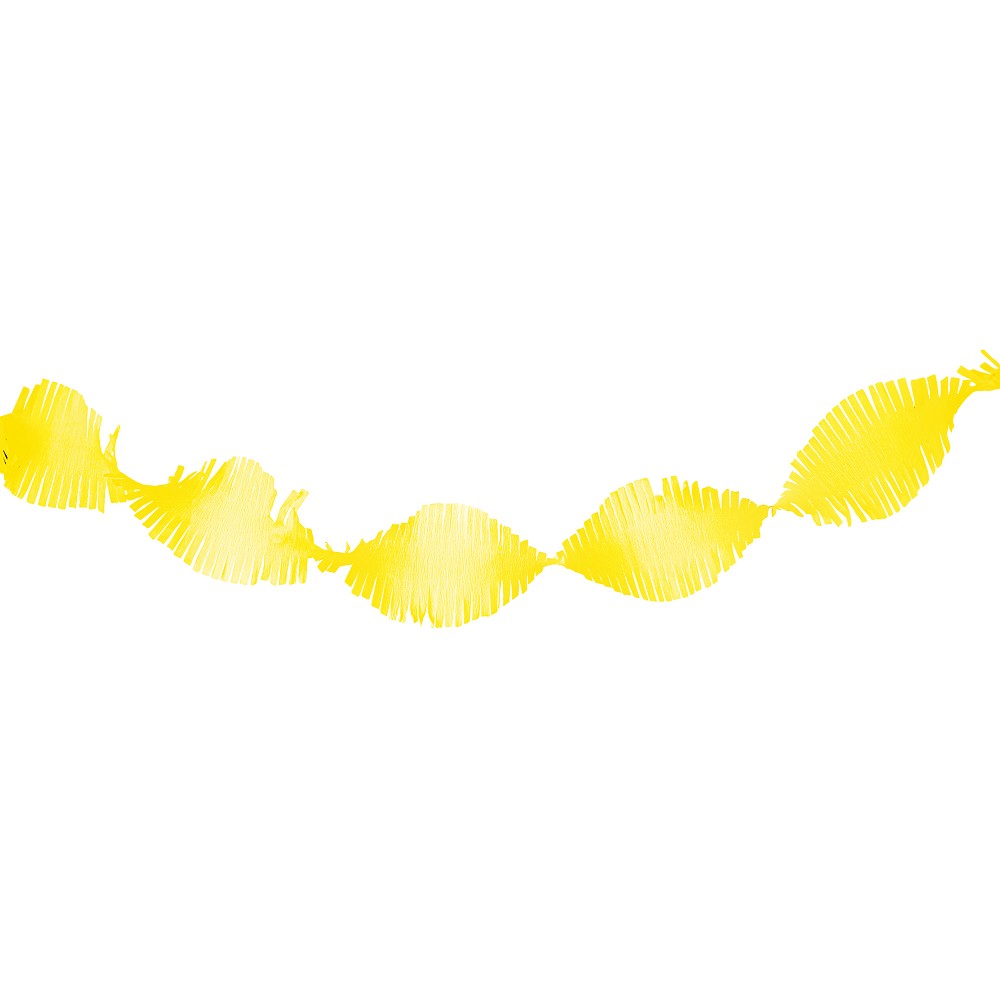 Krepppapier-Drehgirlande Gelb (2 m x 15 cm)