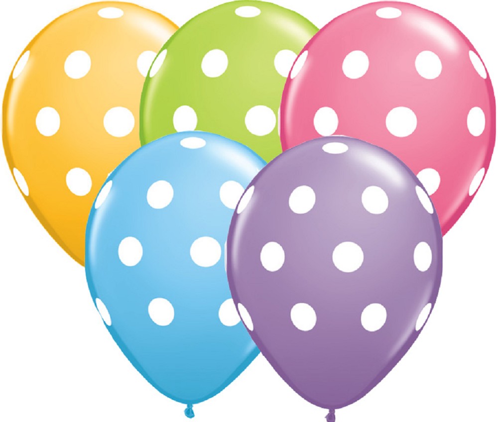11" Big Polka Dots Buntes Sortiment (50 Stück)